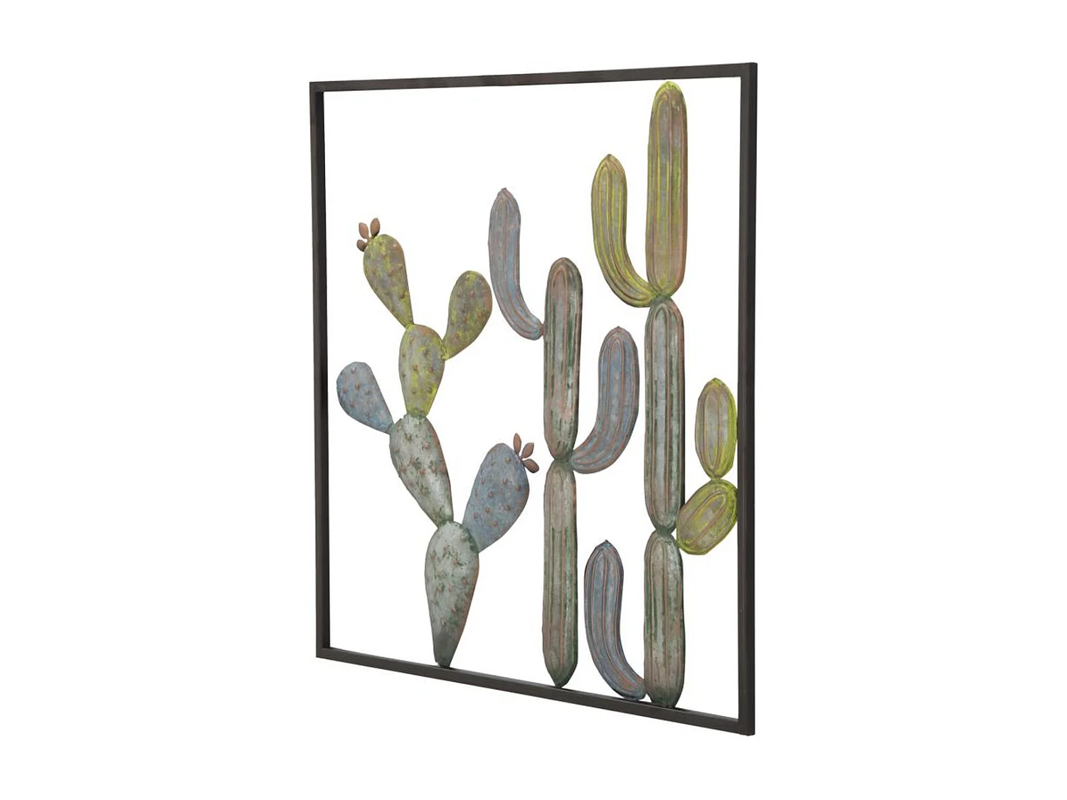 3D Metalen Decoratie Cactus 4, Groen, 50x1,3x50 cm, Seven Design