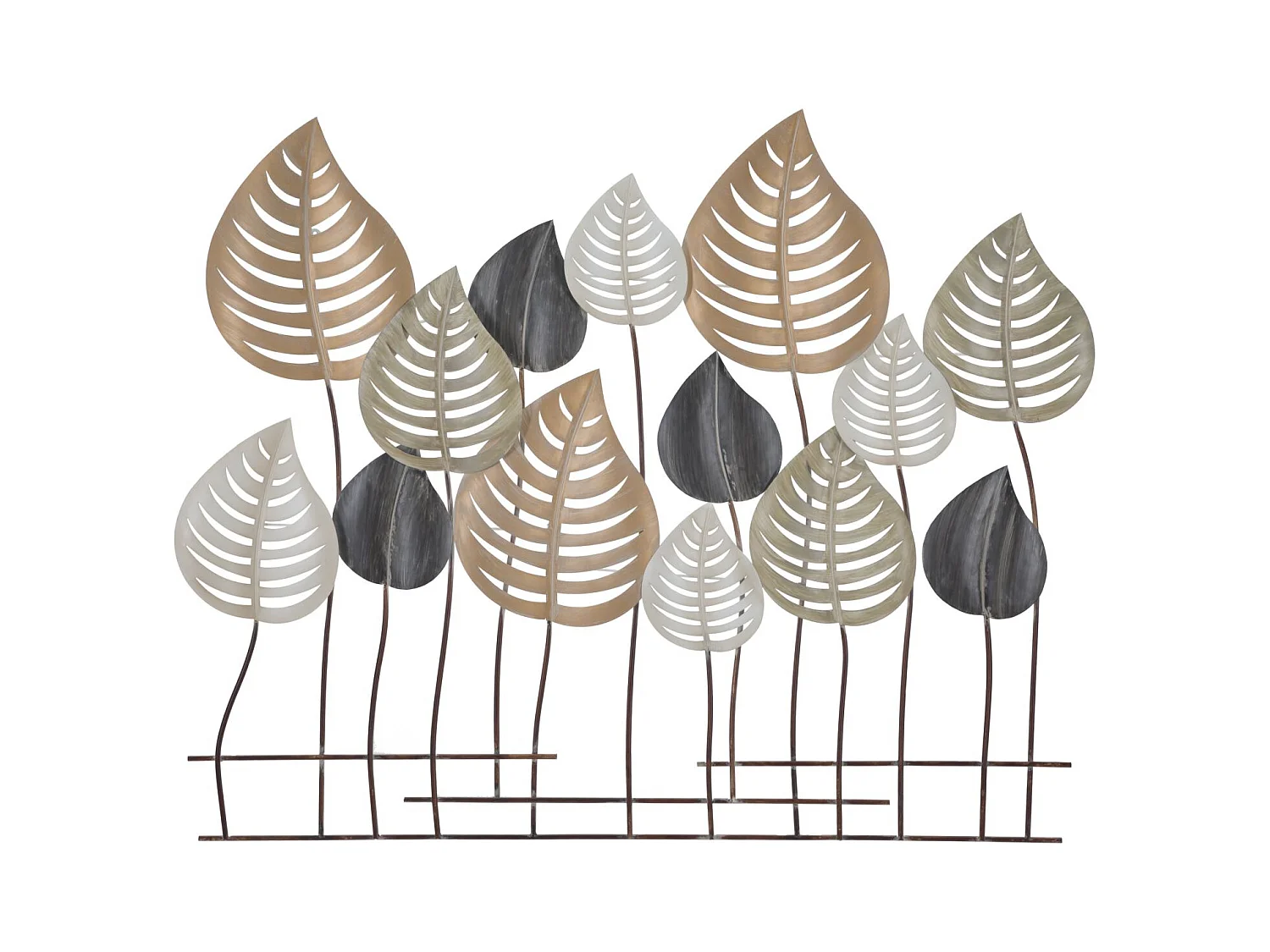 Décoration 3D en Métal Feuille 16, Multicouleur, 103,5x5x84 cm, Epikasa