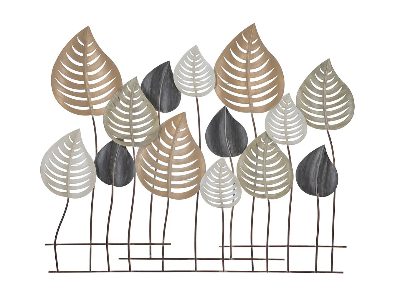 Décoration 3D en Métal Feuille 16, Multicouleur, 103,5x5x84 cm, Seven Design