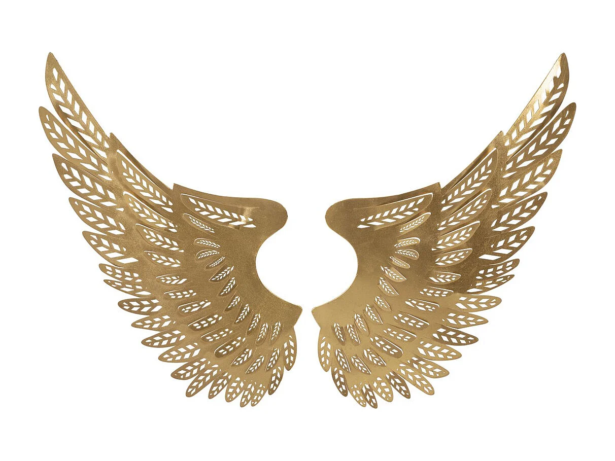 Décoration 3D en Métal Ailes 3, Or, 90x3,5x43,5 cm, Seven Design