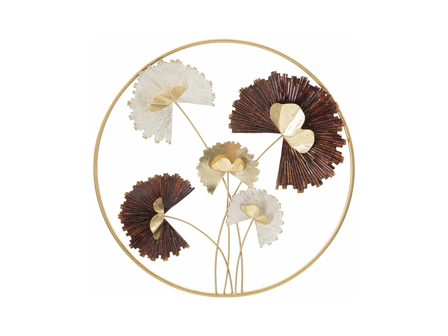 Décoration 3D en Métal Fleurs 31, Multicouleur, 61x5,7x61 cm, Epikasa