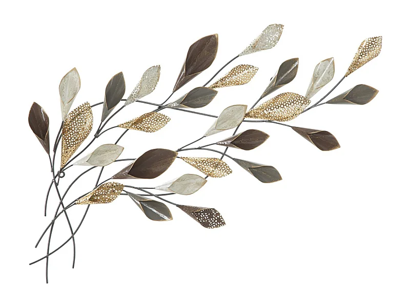 Metalowa Dekoracja 3D Liść 45, Wielokolorowy, 46x5,5x87,5 cm, Seven Design