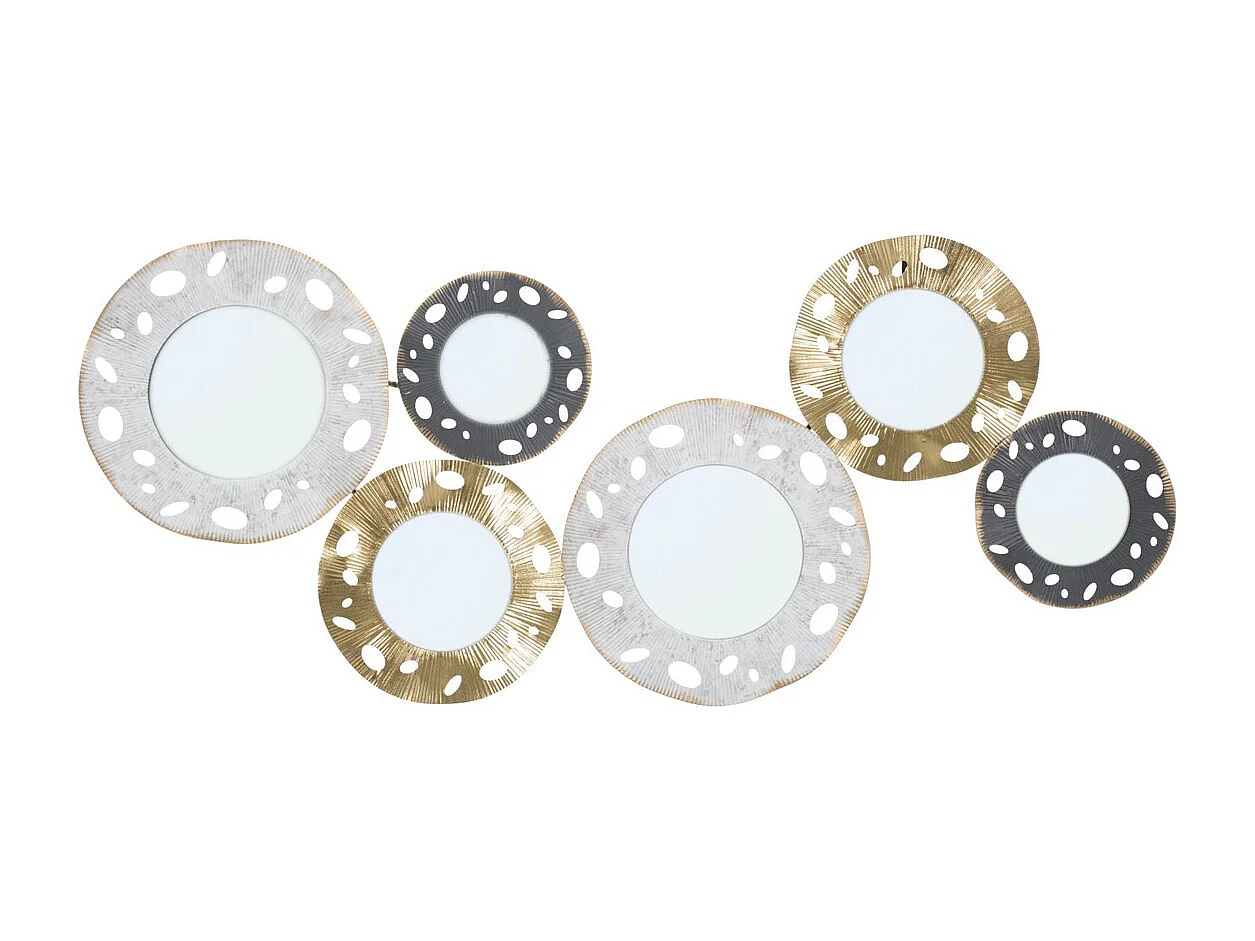 Décoration 3D en Métal Cercles 19, Multicouleur, 104x4x45,5 cm, Seven Design