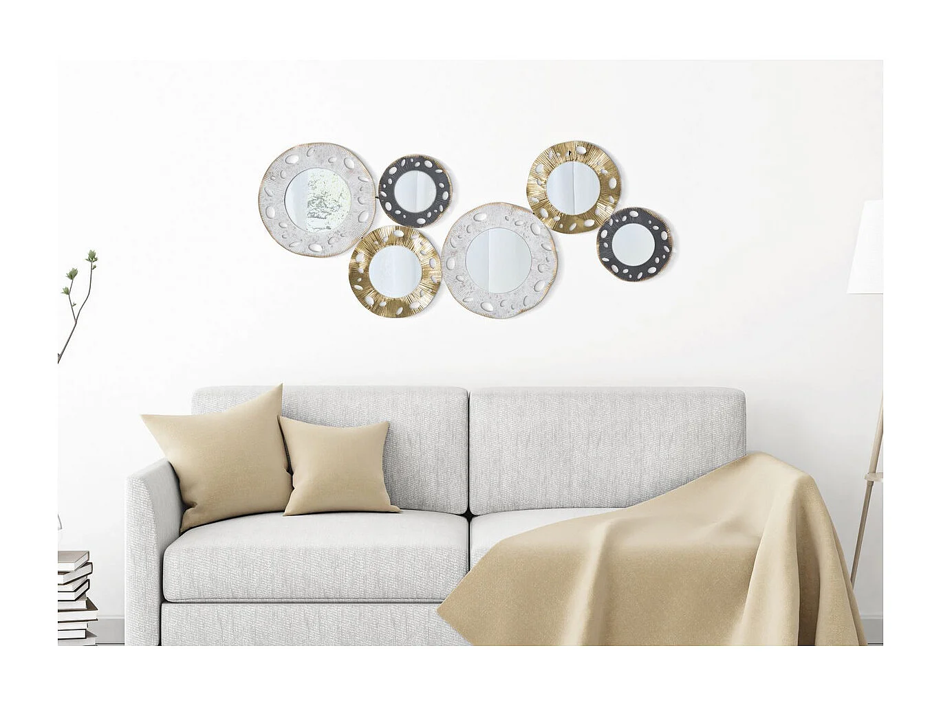 Décoration 3D en Métal Cercles 19, Multicouleur, 104x4x45,5 cm, Seven Design