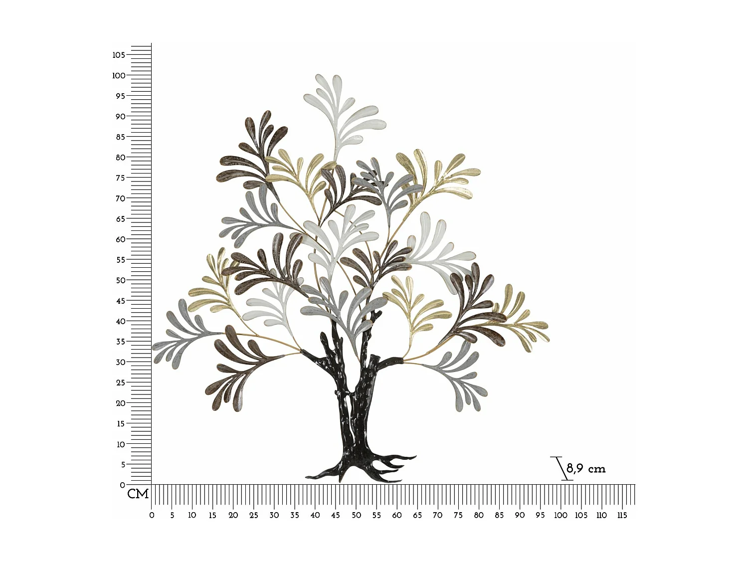 Decorazione in Metallo 3D Albero 4, Multicolore, 97,2x8,9x100,3 cm, Epikasa