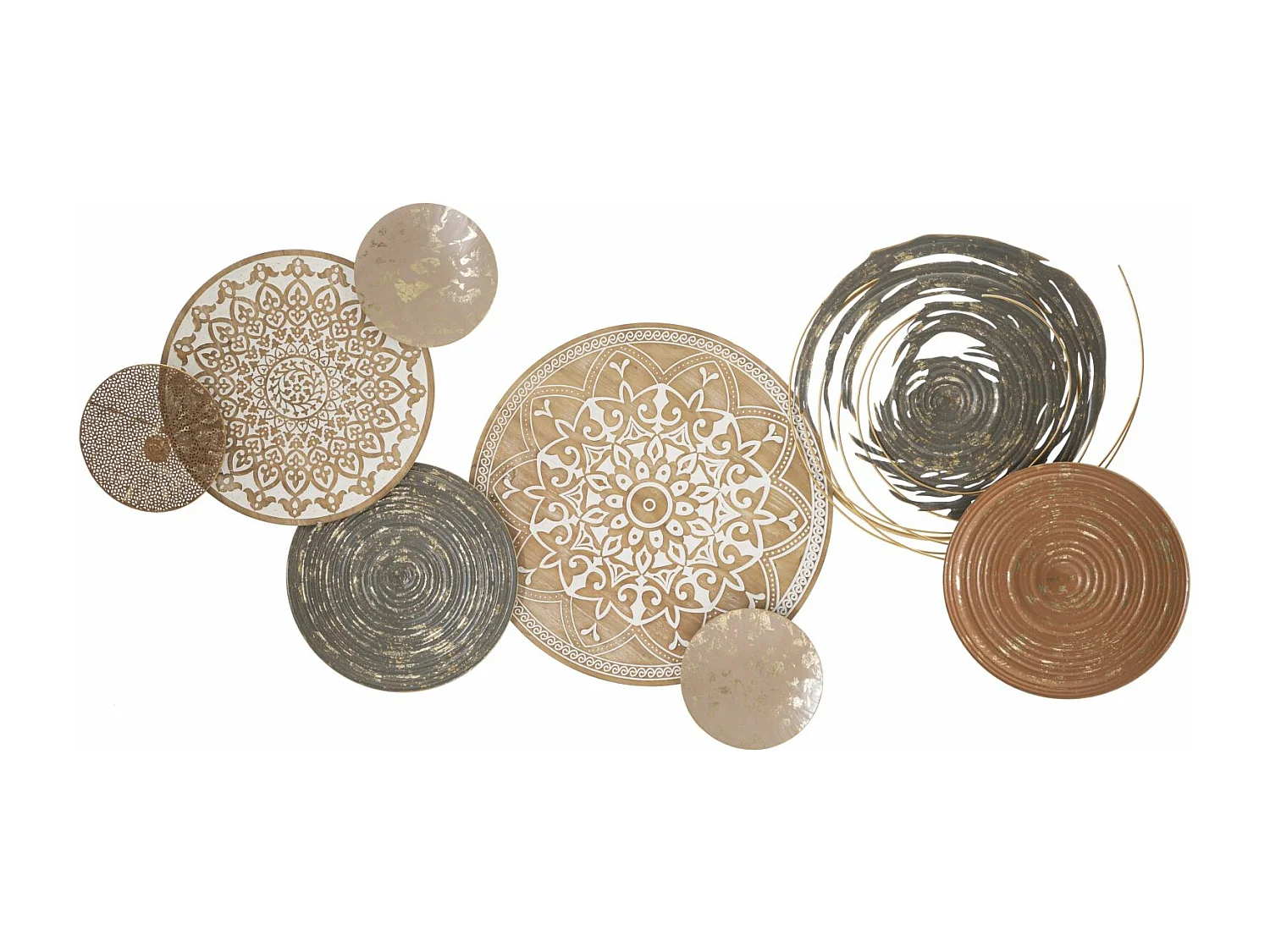 3D Metalen Decoratie Cirkels 16, Veelkleurig, 167,6x8,9x80,6 cm, Epikasa