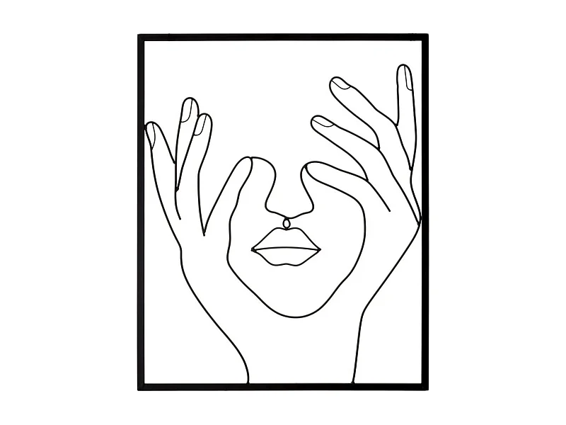 Décoration en Métal Mains 2, Noir, 50,5x1,3x61 cm, Seven Design