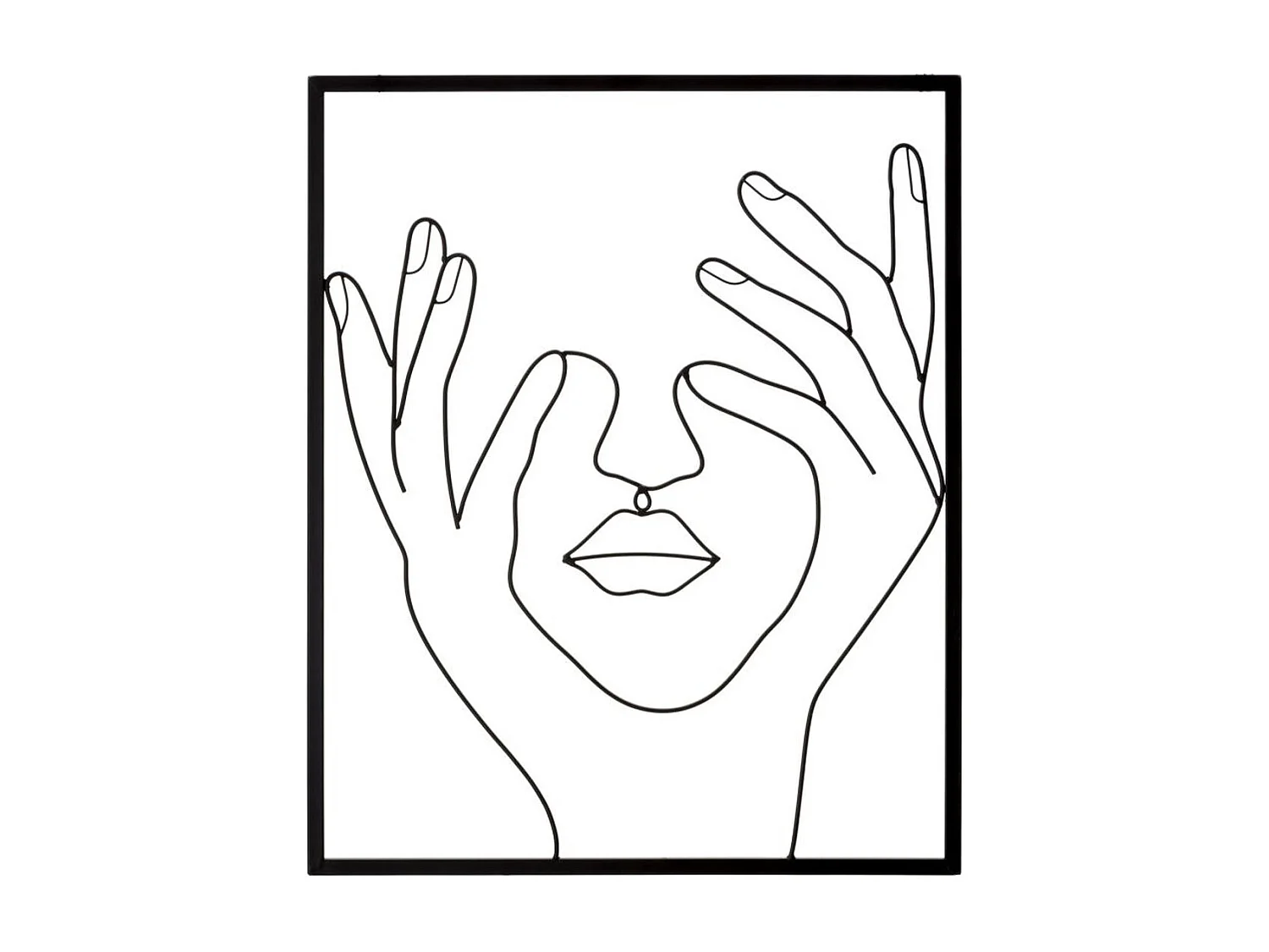 Décoration en Métal Mains 2, Noir, 50,5x1,3x61 cm, Seven Design