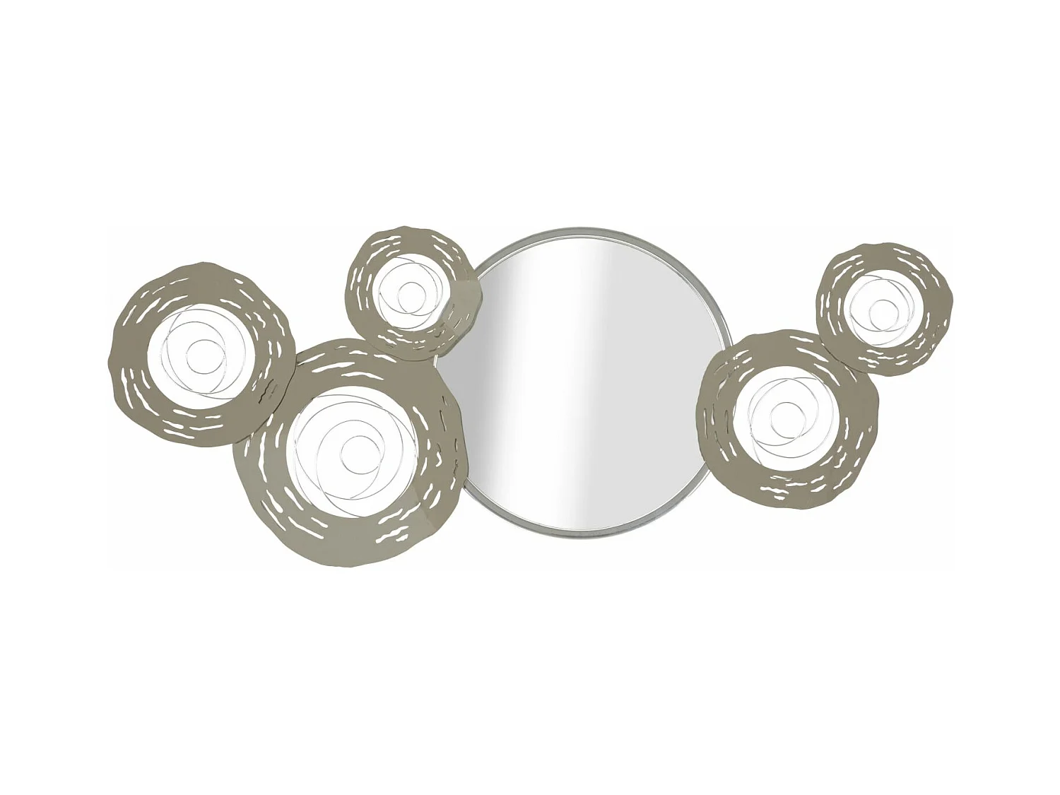 Décoration 3D en Métal Cercles 18, Argent, 106x3,8x48 cm, Epikasa