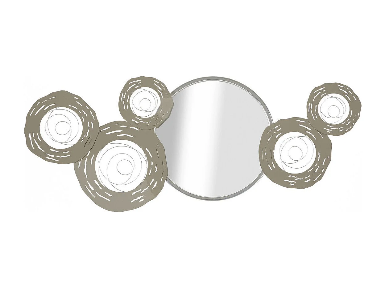 Décoration 3D en Métal Cercles 18, Argent, 106x3,8x48 cm, Seven Design