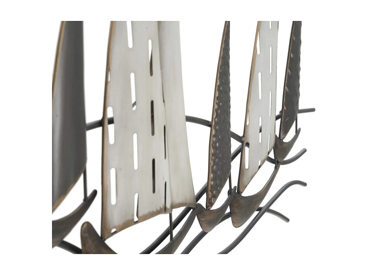 3D Metalen Decoratie Boten 5, Veelkleurig, 100x3x44 cm, Seven Design