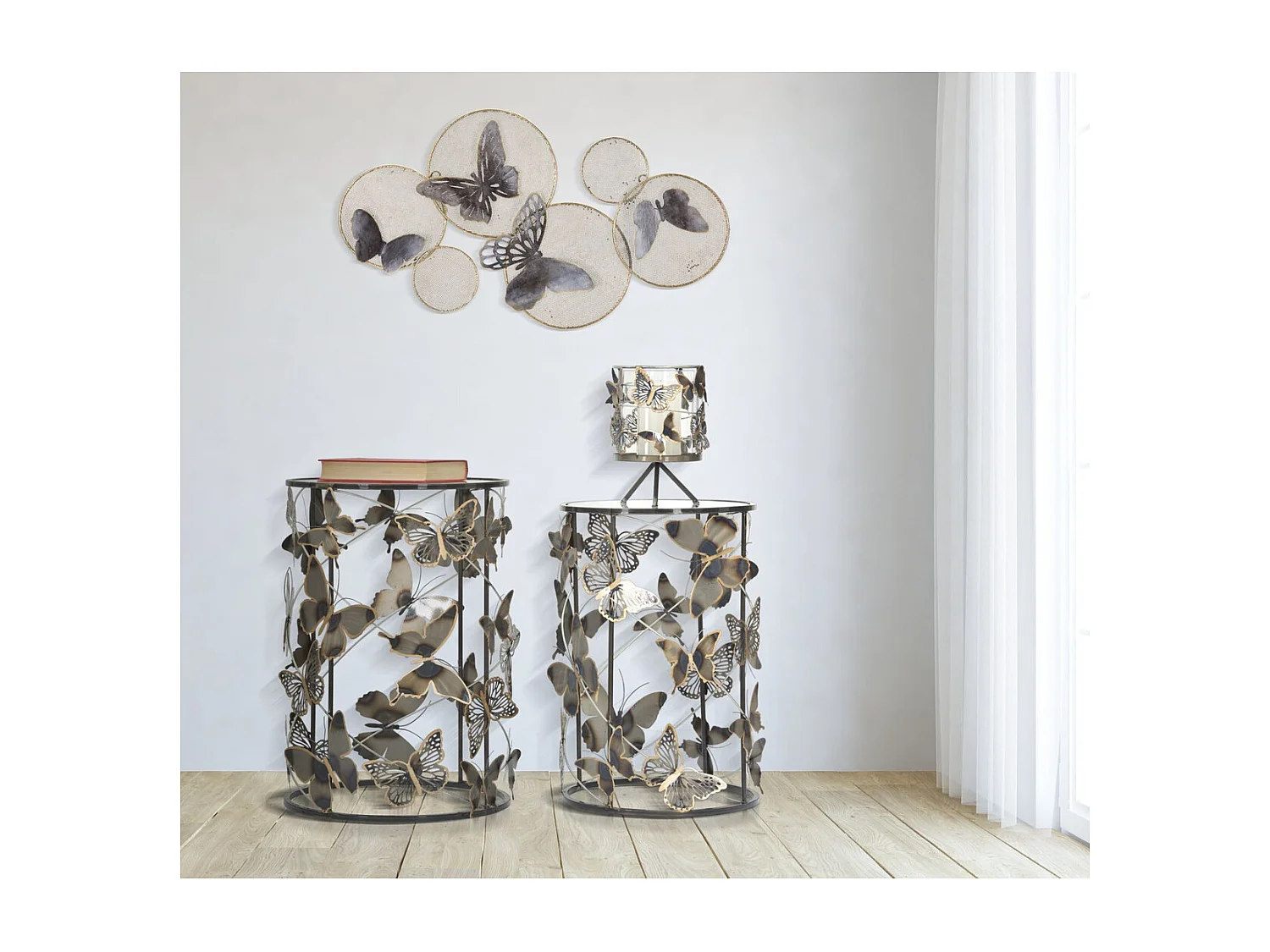 Décoration 3D en Métal Papillon 15, Multicouleur, 66x5x38 cm, Seven Design