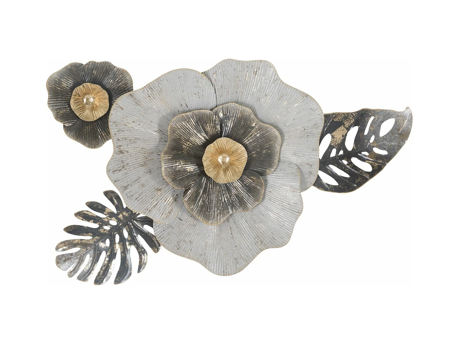 Décoration 3D en Métal Fleur 2, Multicouleur, 74,9x7x47,6 cm, Epikasa