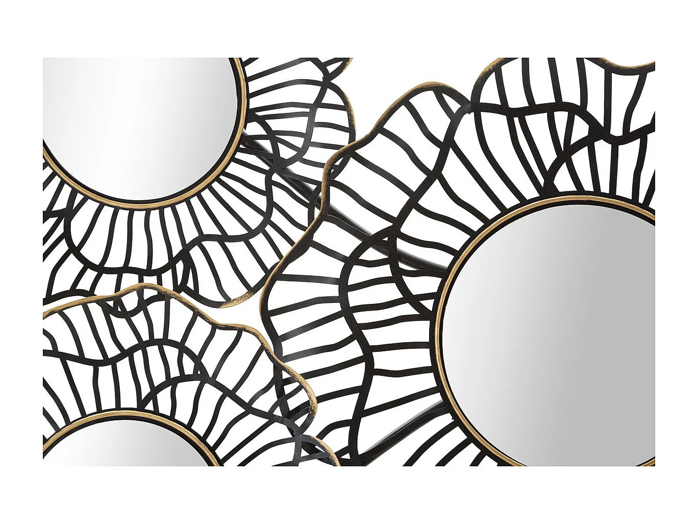 Décoration 3D en Métal Cercles 3, Noir, 121x5x56 cm, Seven Design