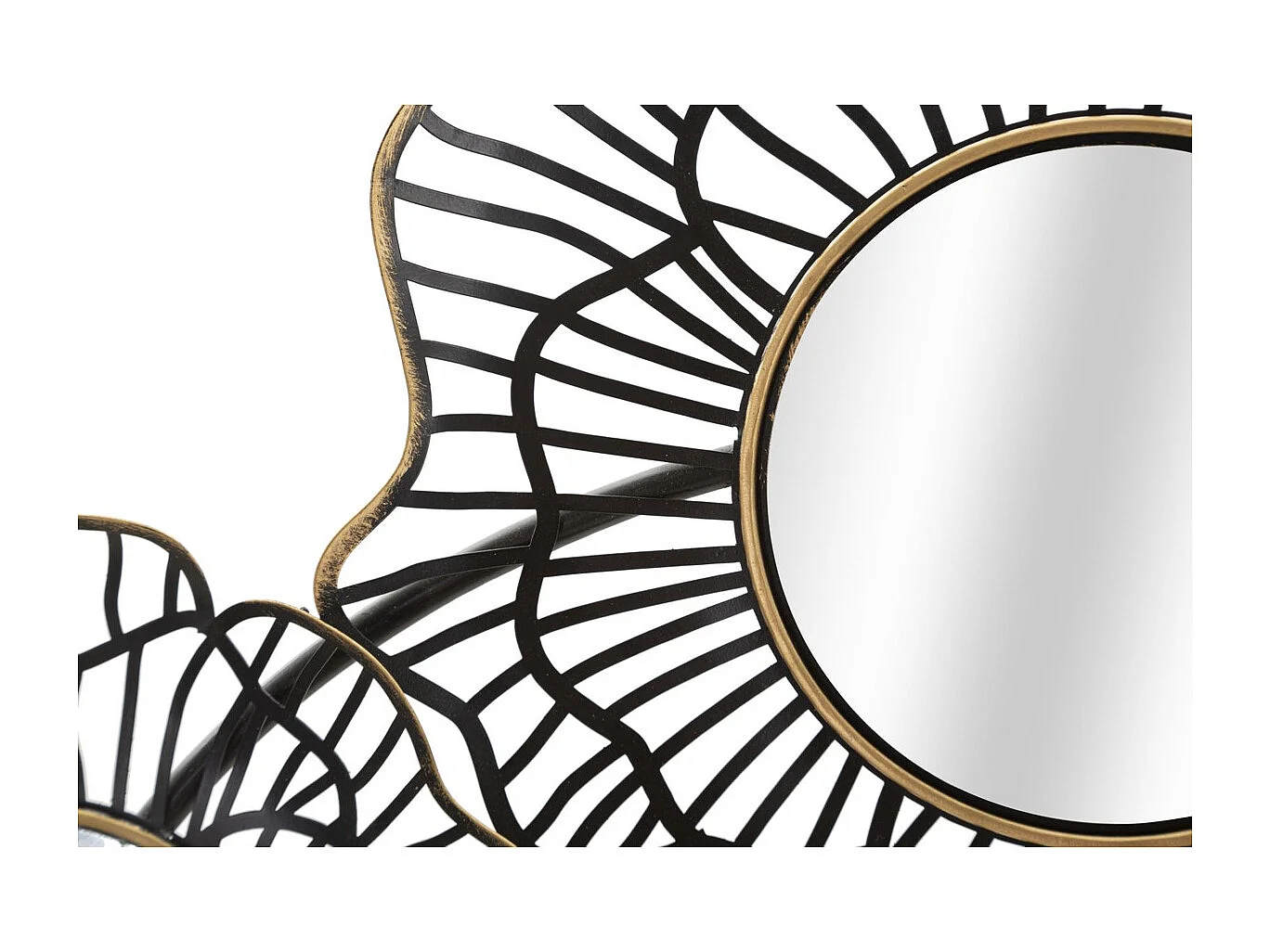 Décoration 3D en Métal Cercles 3, Noir, 121x5x56 cm, Seven Design