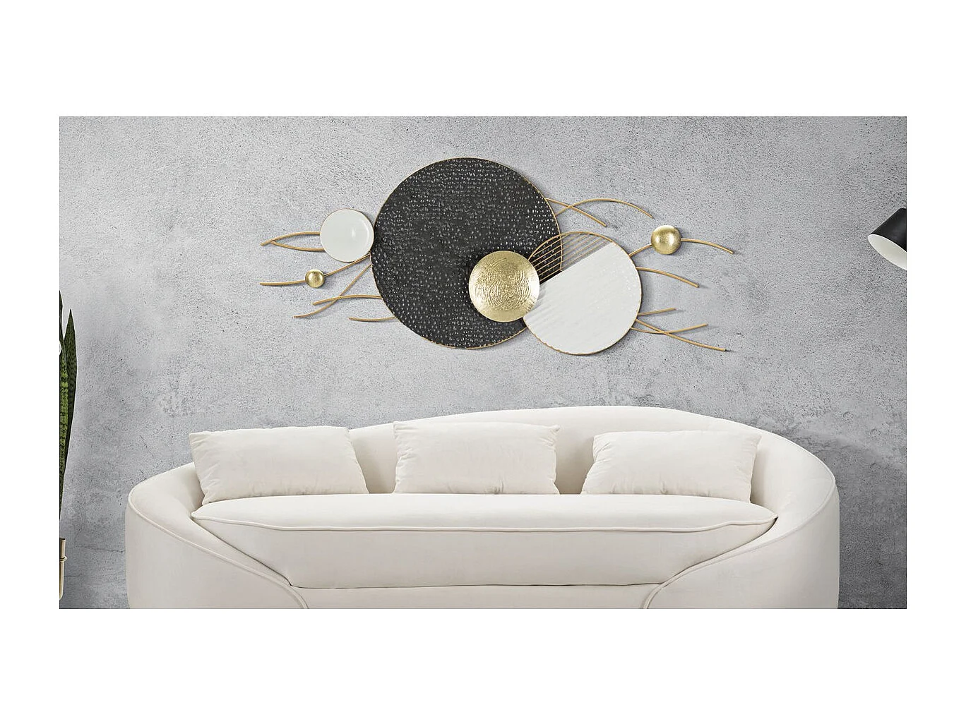 Décoration 3D en Métal Cercles 12, Multicouleur, 129,5x8,3x53,3 cm, Seven Design