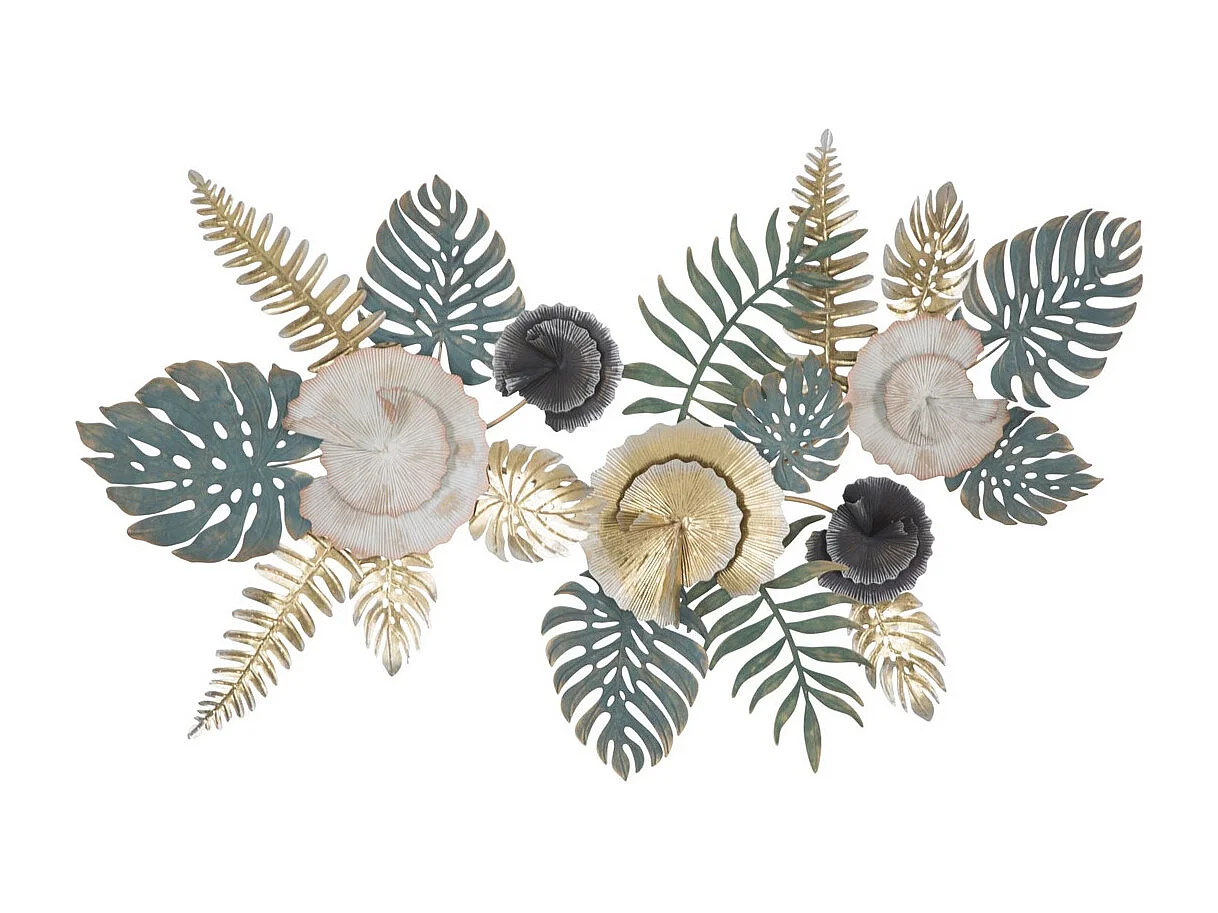 Décoration 3D en Métal Feuille 9, Multicouleur, 115x6x70 cm, Seven Design