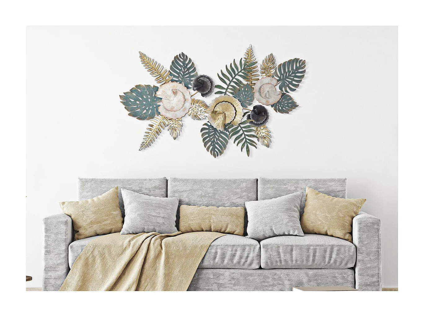 Décoration 3D en Métal Feuille 9, Multicouleur, 115x6x70 cm, Seven Design