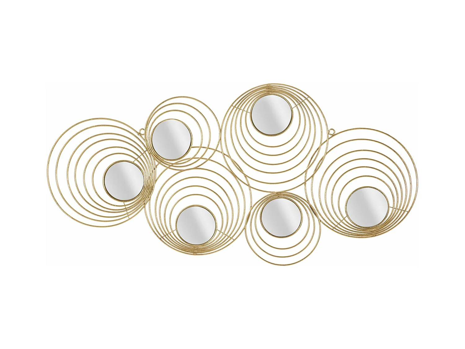 Décoration 3D en Métal Cercles 2, Or, 90x2,5x45 cm, Epikasa