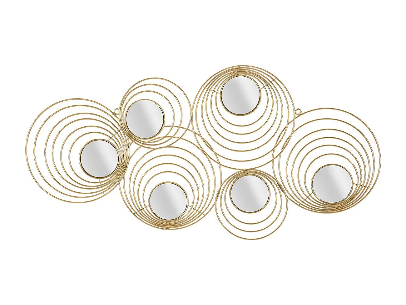 Décoration 3D en Métal Cercles 2, Or, 90x2,5x45 cm, Seven Design