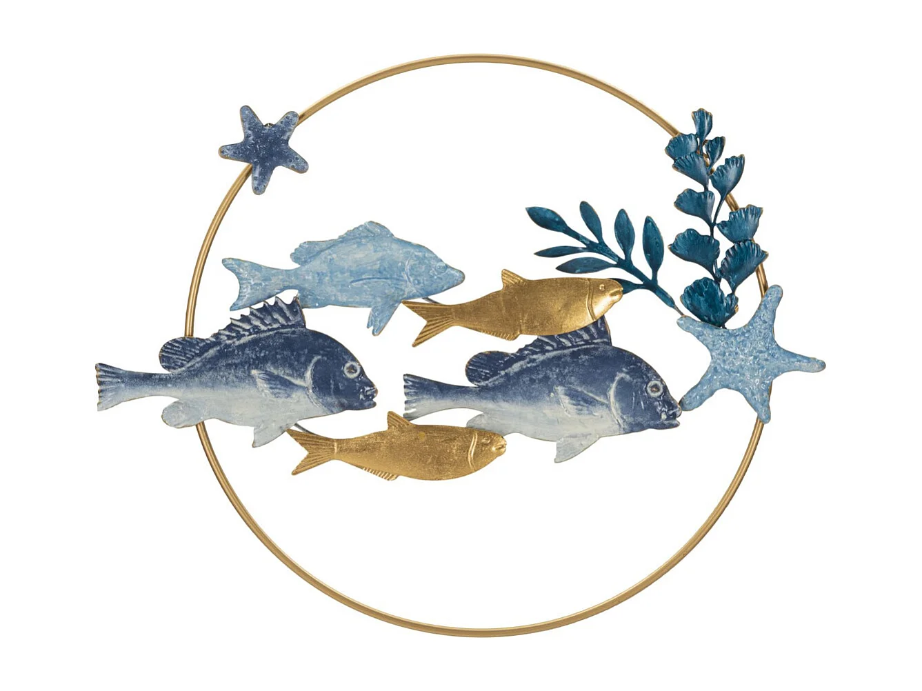 Décoration 3D en Métal Poisson 5, Multicouleur, 77x5x63 cm, Seven Design