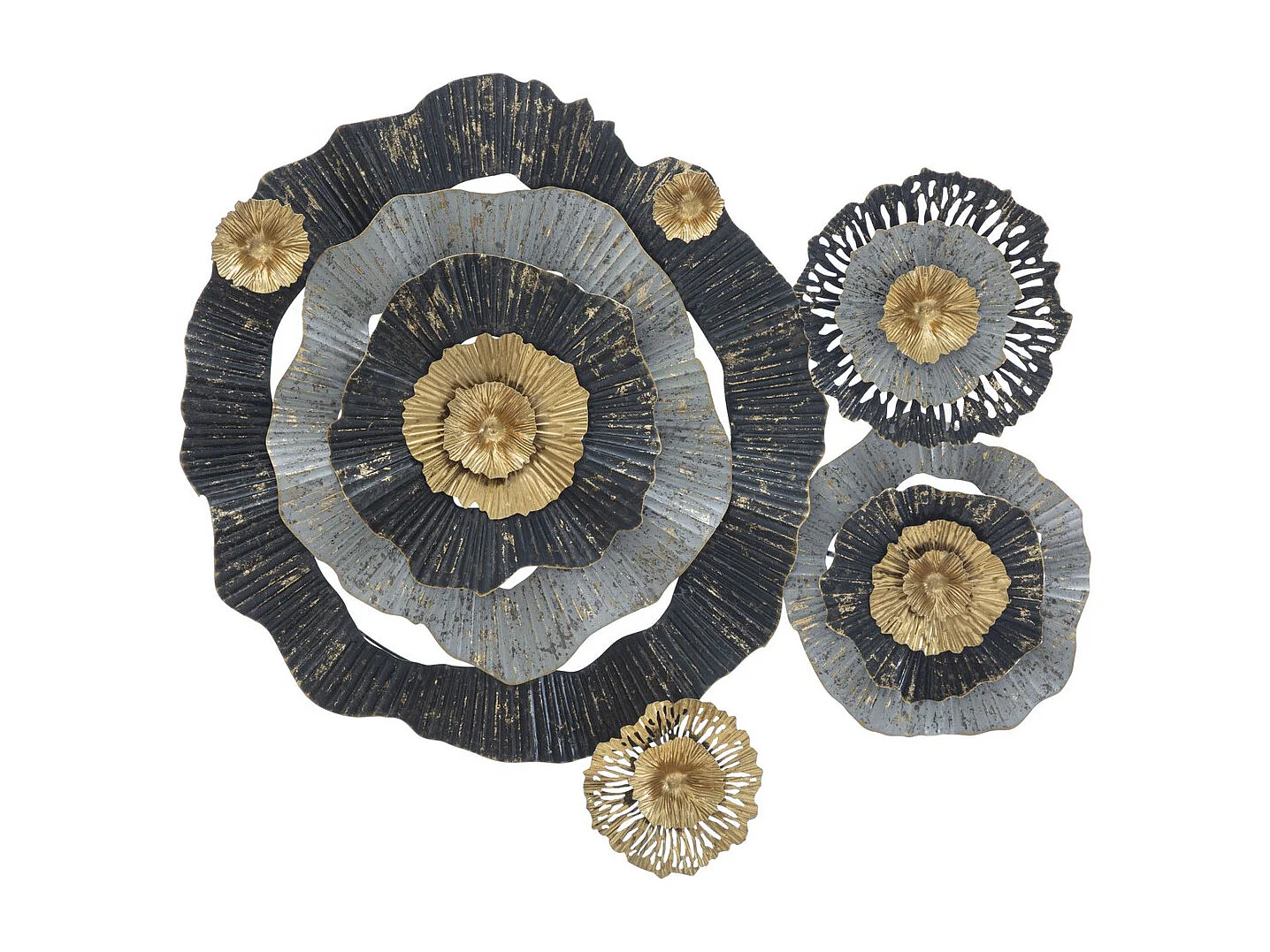 Décoration 3D en Métal Fleurs 4, Multicouleur, 100x8x80 cm, Seven Design