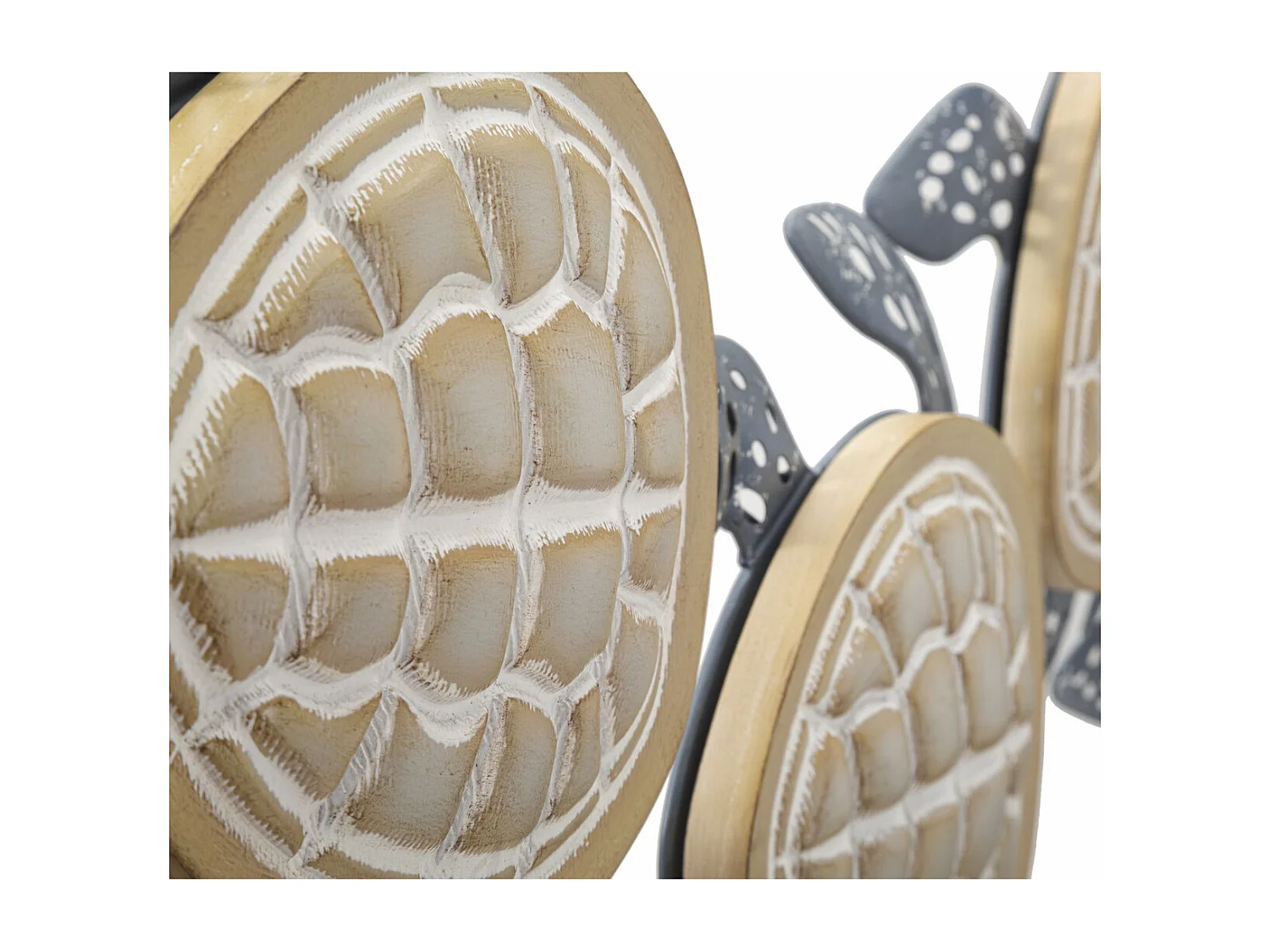 Décoration en Métal et Bois Tortues 1, Multicouleur, 111,5x6,3x43 cm, Seven Design