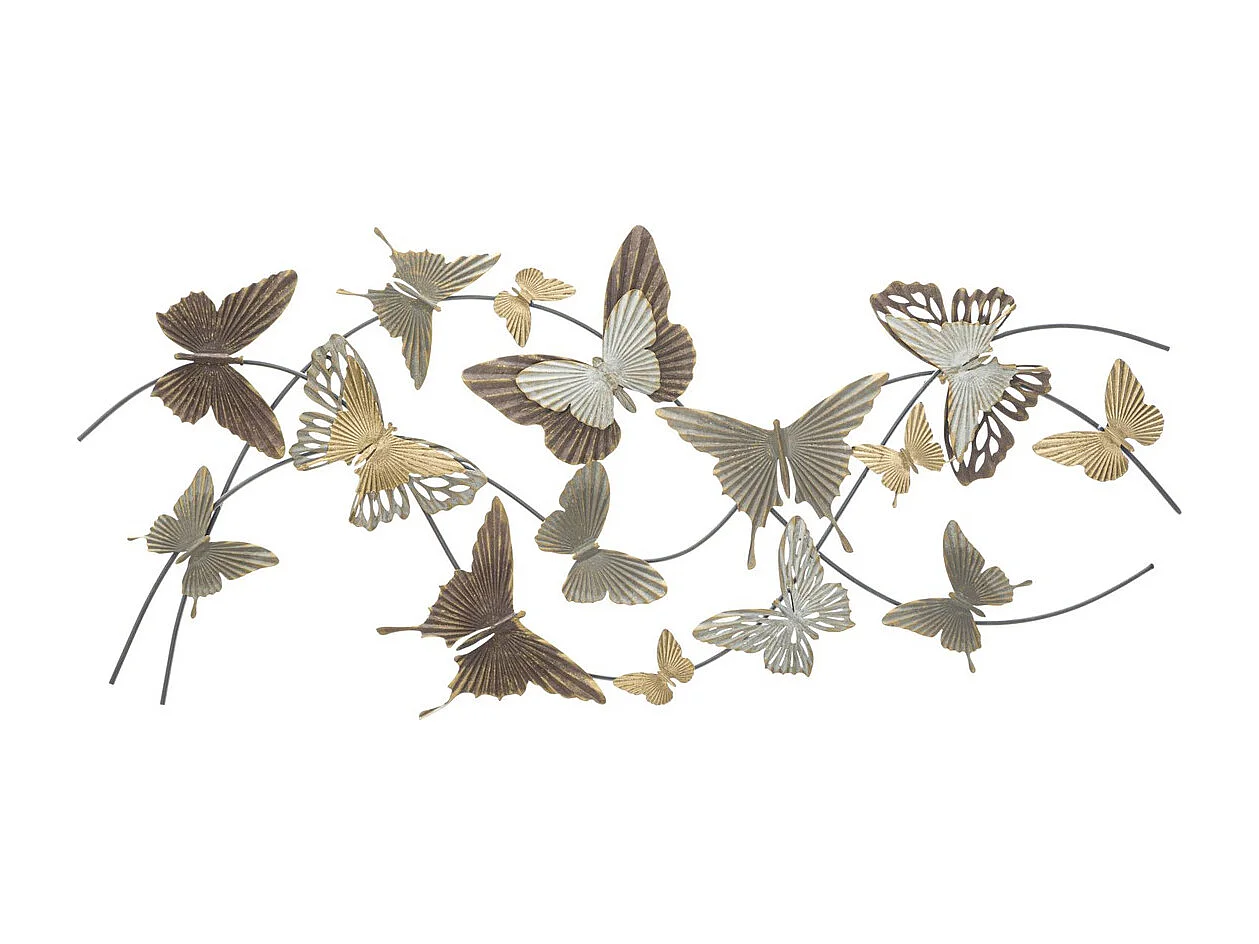 Décoration 3D en Métal Papillon 8, Multicouleur, 118x3x52 cm, Seven Design