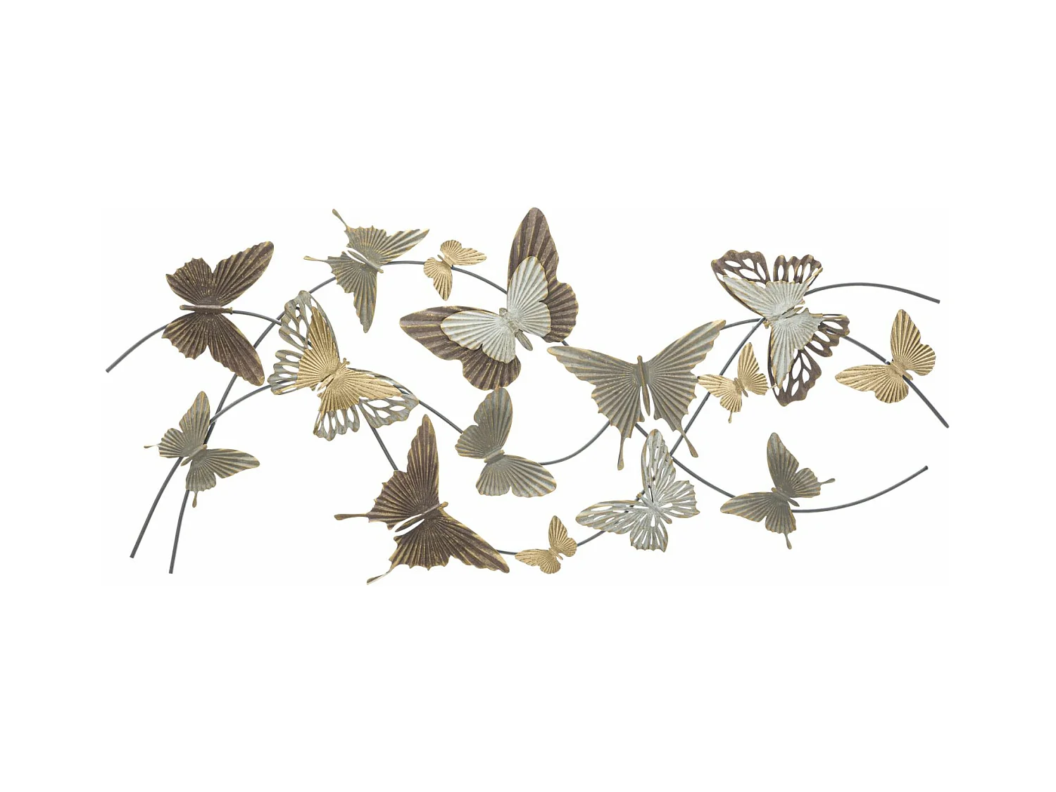 Décoration 3D en Métal Papillon 8, Multicouleur, 118x3x52 cm, Epikasa
