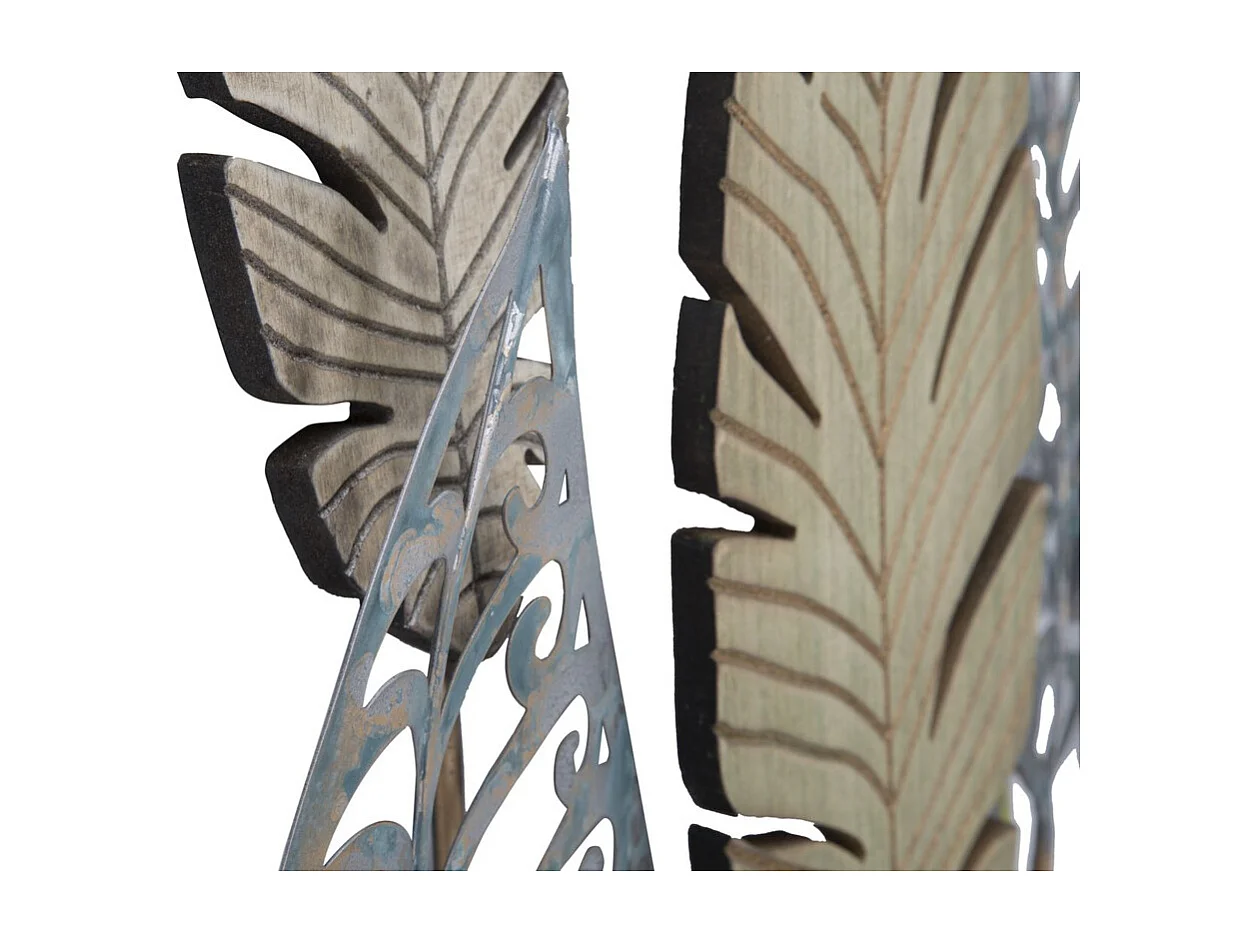 Décoration 3D en Métal Feuille 51, Or, 75x2,5x87 cm, Seven Design