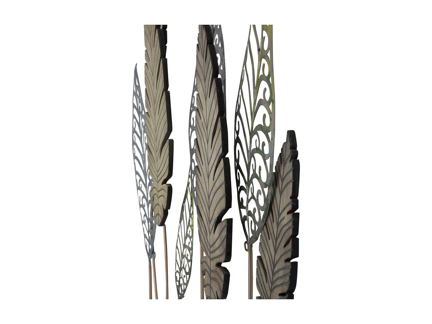 Décoration 3D en Métal Feuille 51, Or, 75x2,5x87 cm, Seven Design