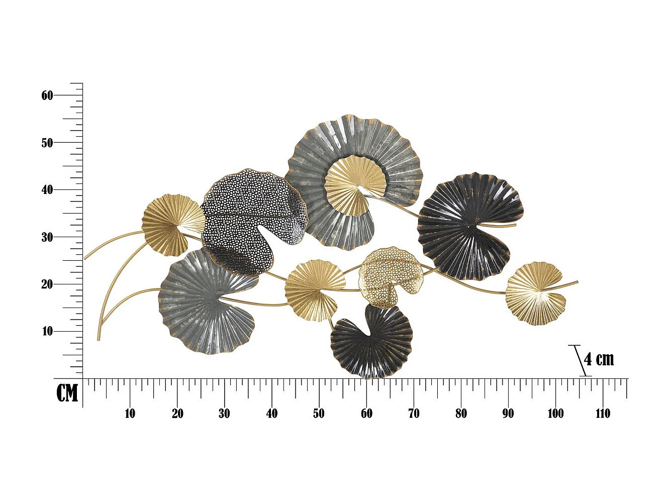 Décoration 3D en Métal Cercles 13, Multicouleur, 105x4x56 cm, Seven Design