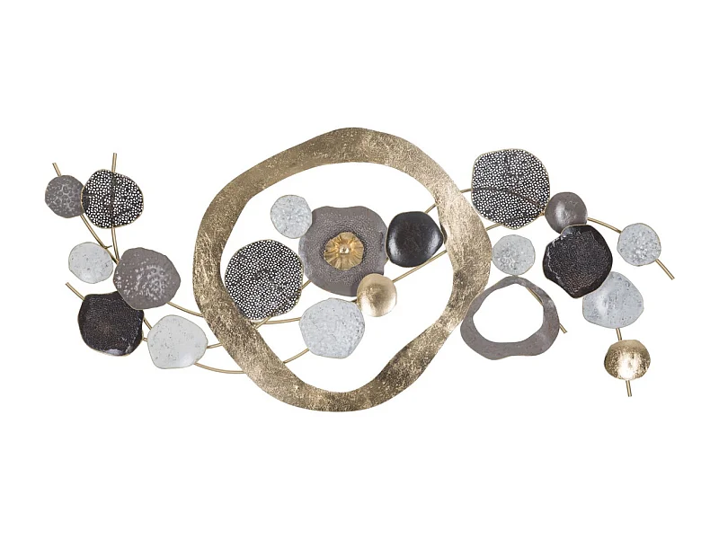 Décoration 3D en Métal Cercles 5, Multicouleur, 121x5,7x54,6 cm, Seven Design