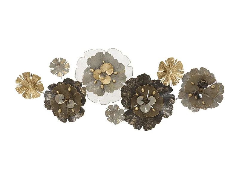 Décoration 3D en Métal Fleurs 8, Multicouleur, 149,2x8,9x61 cm, Seven Design