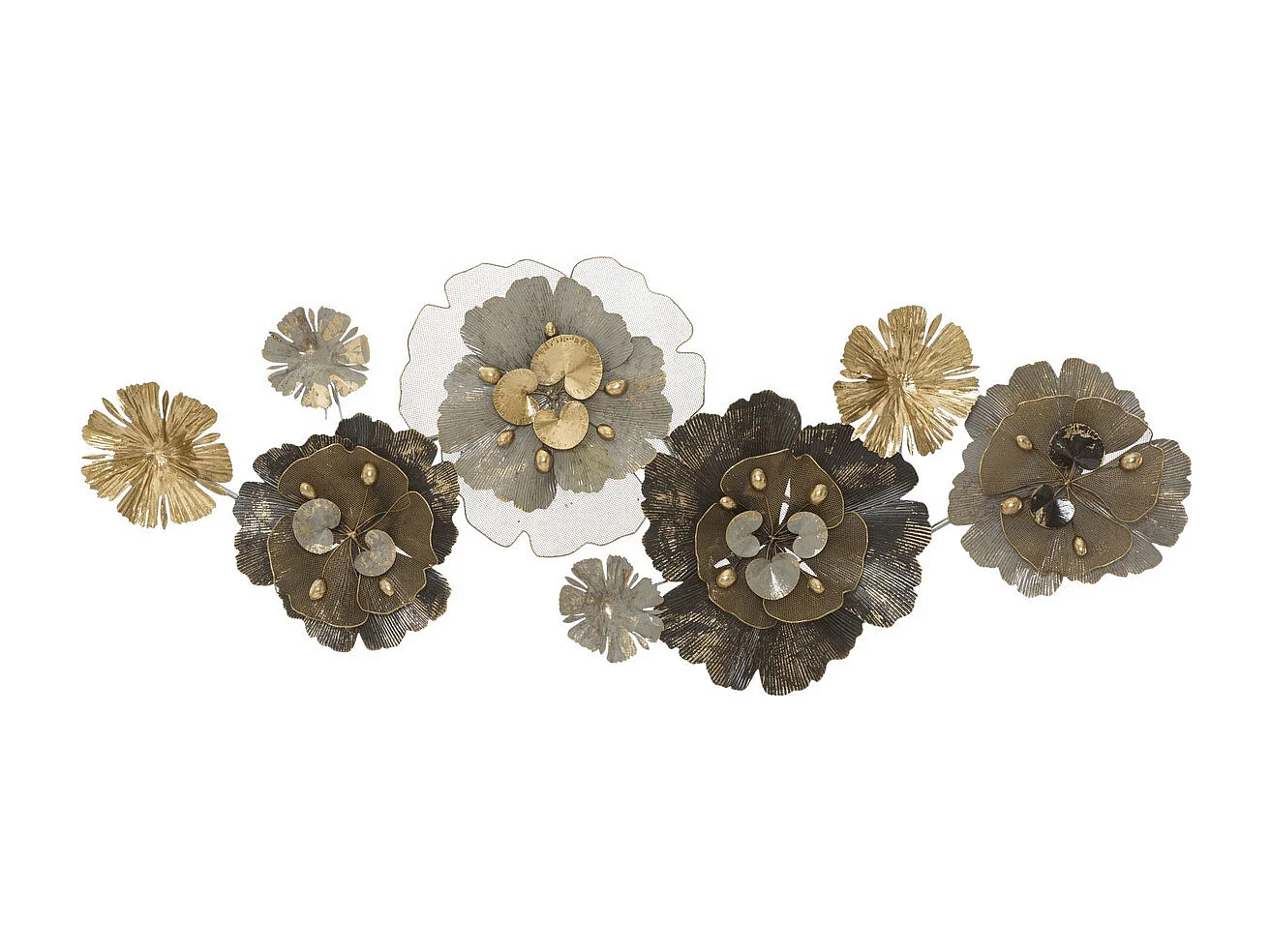 Décoration 3D en Métal Fleurs 8, Multicouleur, 149,2x8,9x61 cm, Seven Design