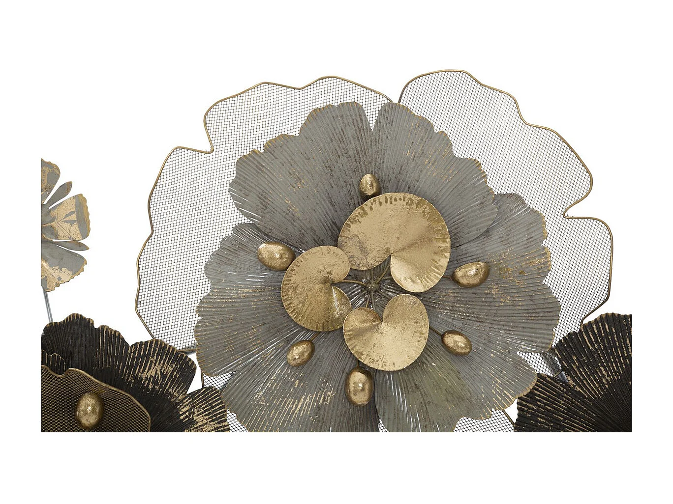 Décoration 3D en Métal Fleurs 8, Multicouleur, 149,2x8,9x61 cm, Seven Design