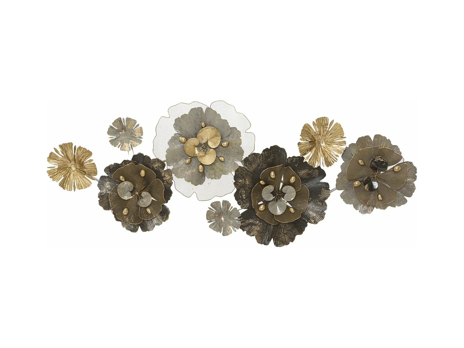 Décoration 3D en Métal Fleurs 8, Multicouleur, 149,2x8,9x61 cm, Epikasa