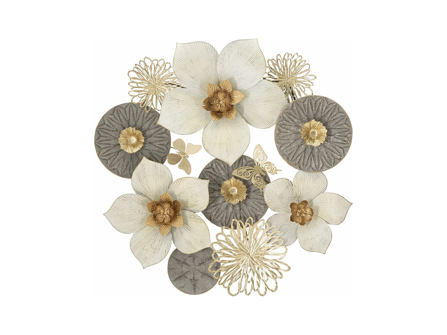 Décoration 3D en Métal Fleurs 13, Multicouleur, 72,4x7x74 cm, Epikasa