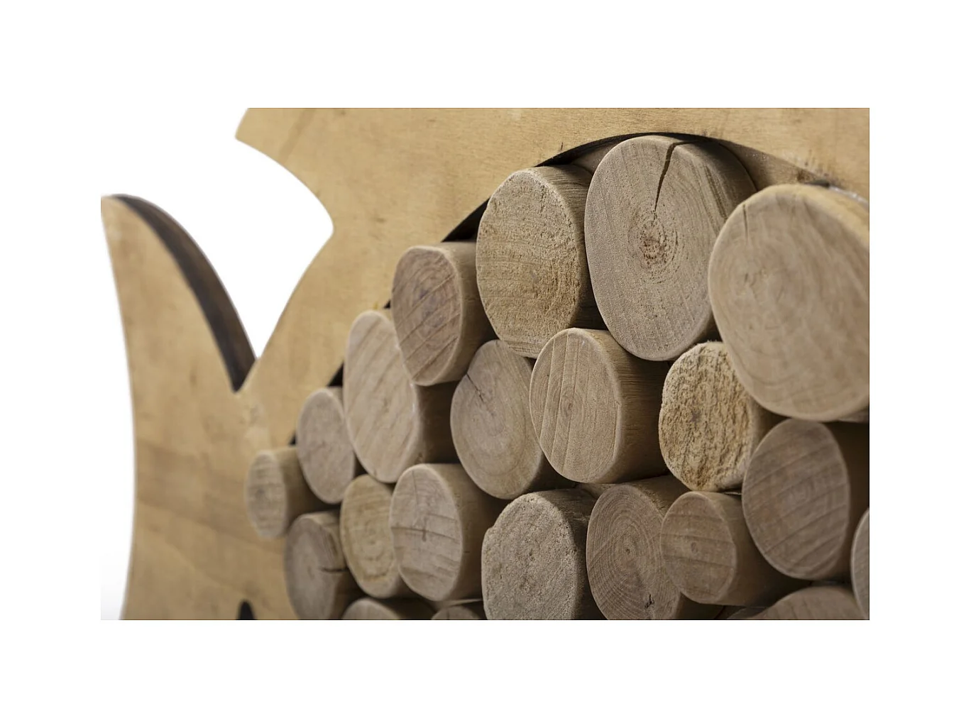 Décoration en Métal et Bois Poisson, Marron, 42,5x2x28,5 cm, Seven Design