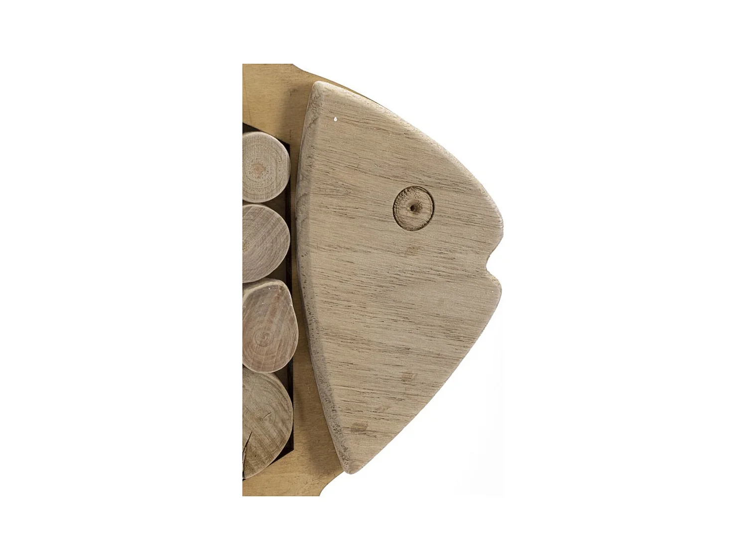 Décoration en Métal et Bois Poisson, Marron, 42,5x2x28,5 cm, Seven Design