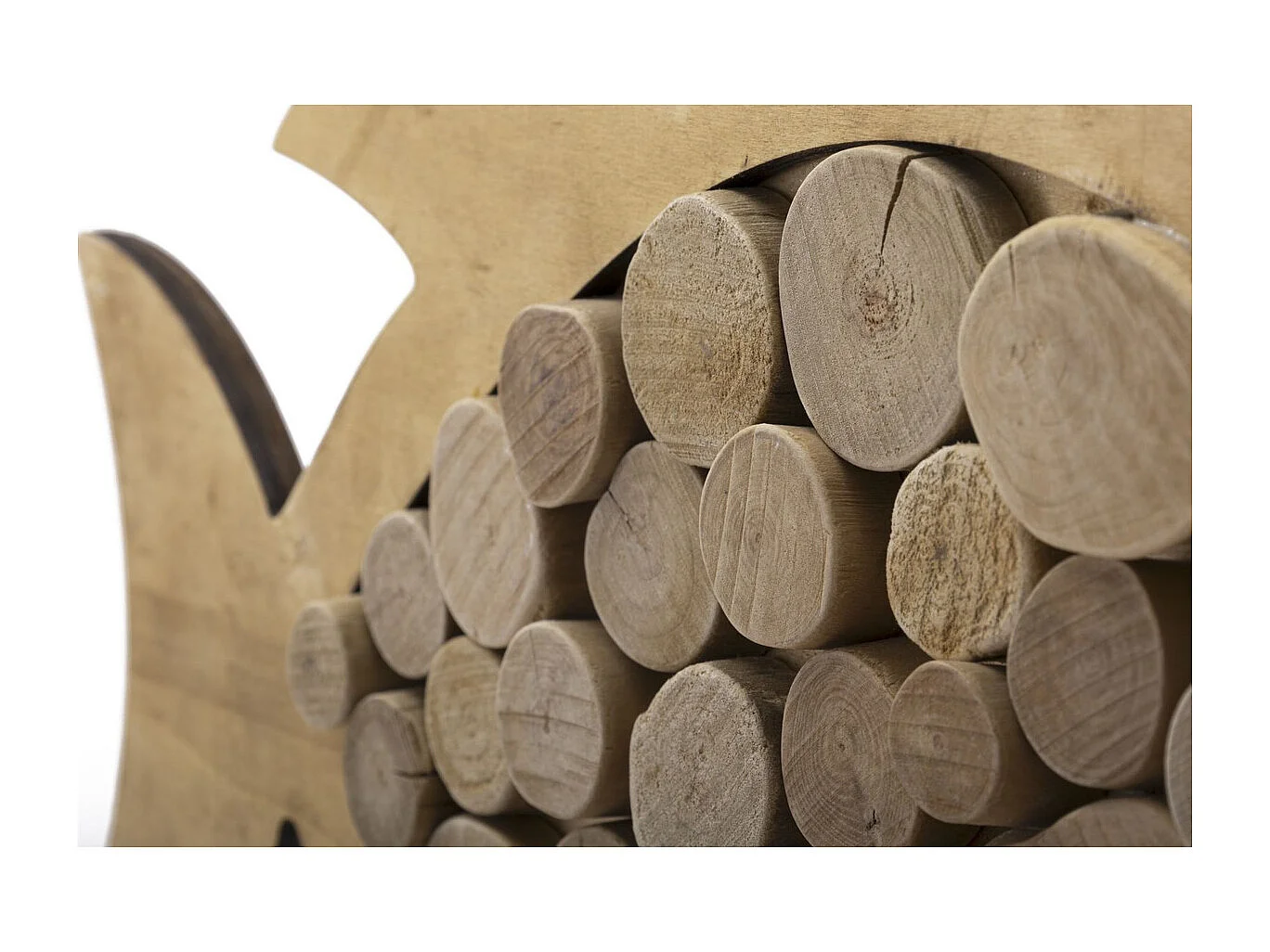 Décoration en Métal et Bois Poisson, Marron, 42,5x2x28,5 cm, Seven Design