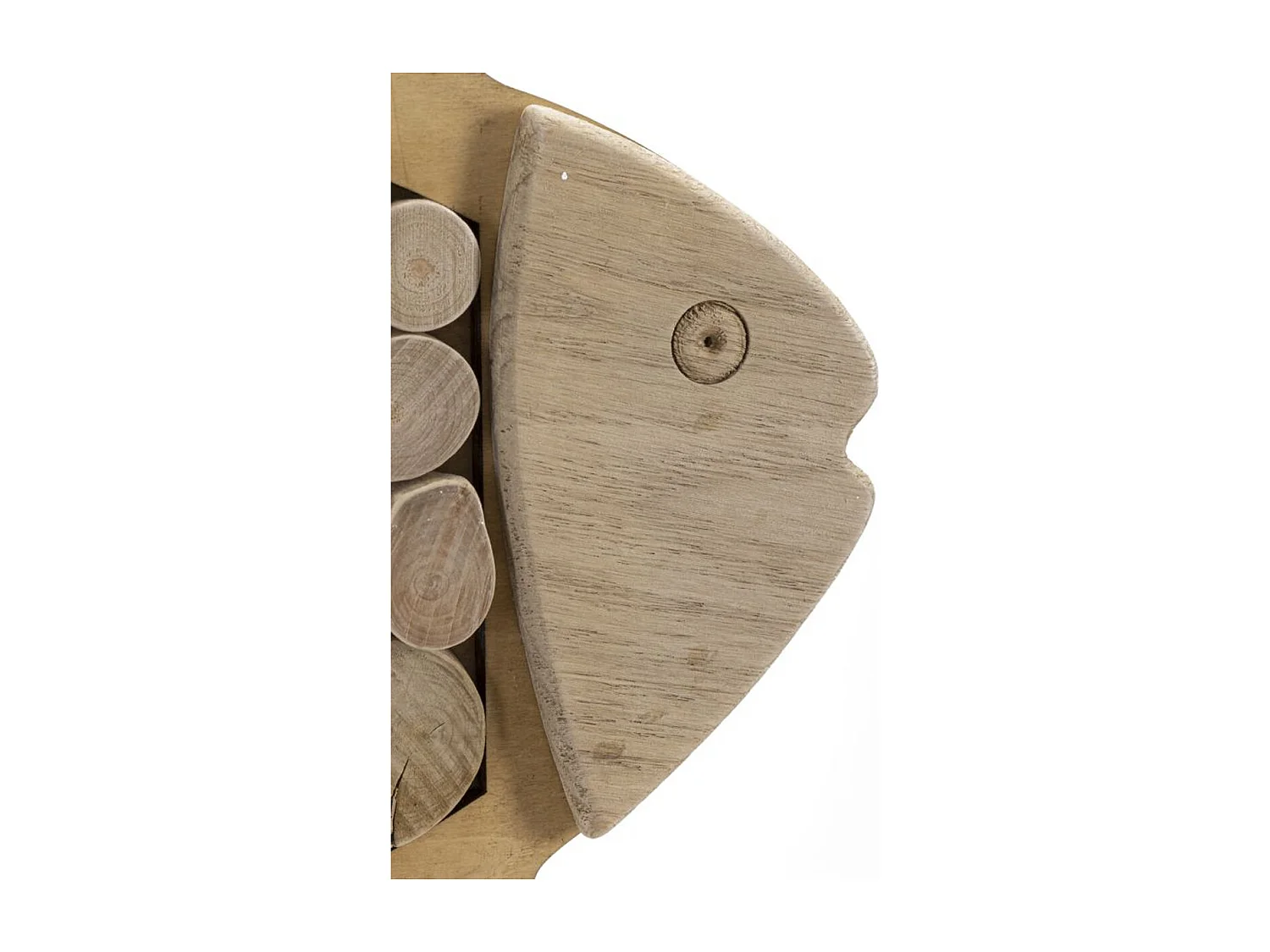 Décoration en Métal et Bois Poisson, Marron, 42,5x2x28,5 cm, Seven Design