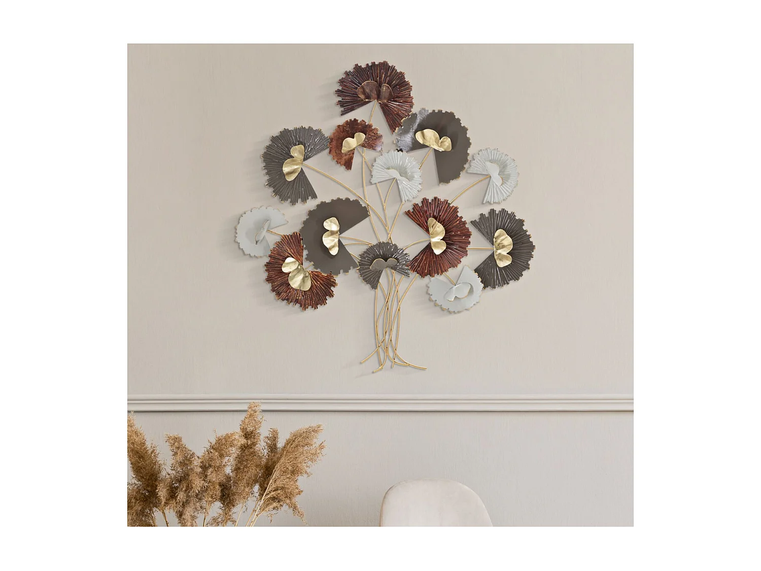 Metalowa Dekoracja 3D Drzewo 3, Wielokolorowy, 78x8x80 cm, Seven Design