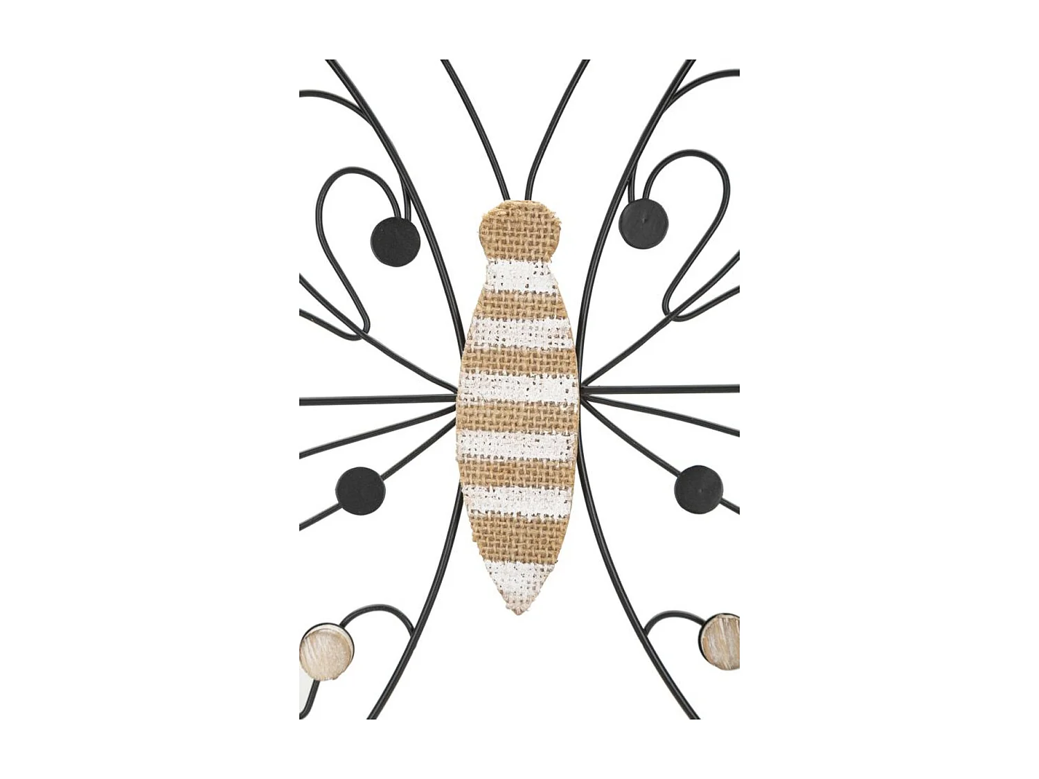 Décoration 3D en Métal Papillon 1, Noir, 39,5x1,5x33,5 cm, Seven Design