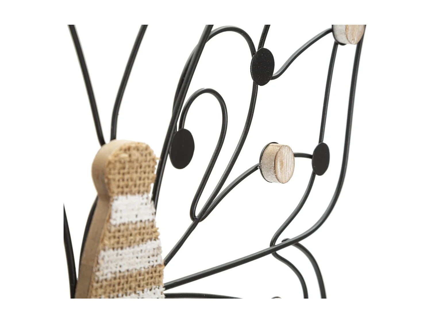 Décoration 3D en Métal Papillon 1, Noir, 39,5x1,5x33,5 cm, Seven Design