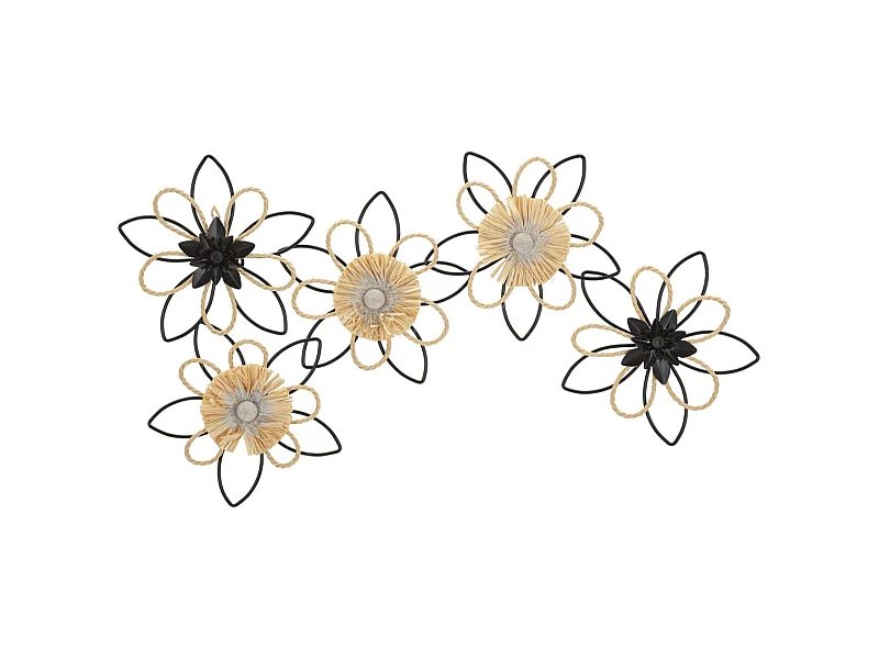 Décoration 3D en Métal Fleurs 51, Marron, 60x4x35 cm, Seven Design