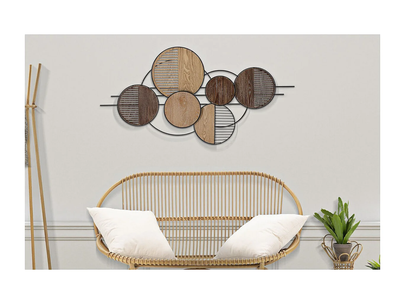 3D Metalen Decoratie Cirkels 17, Veelkleurig, 134x4x69,2 cm, Seven Design