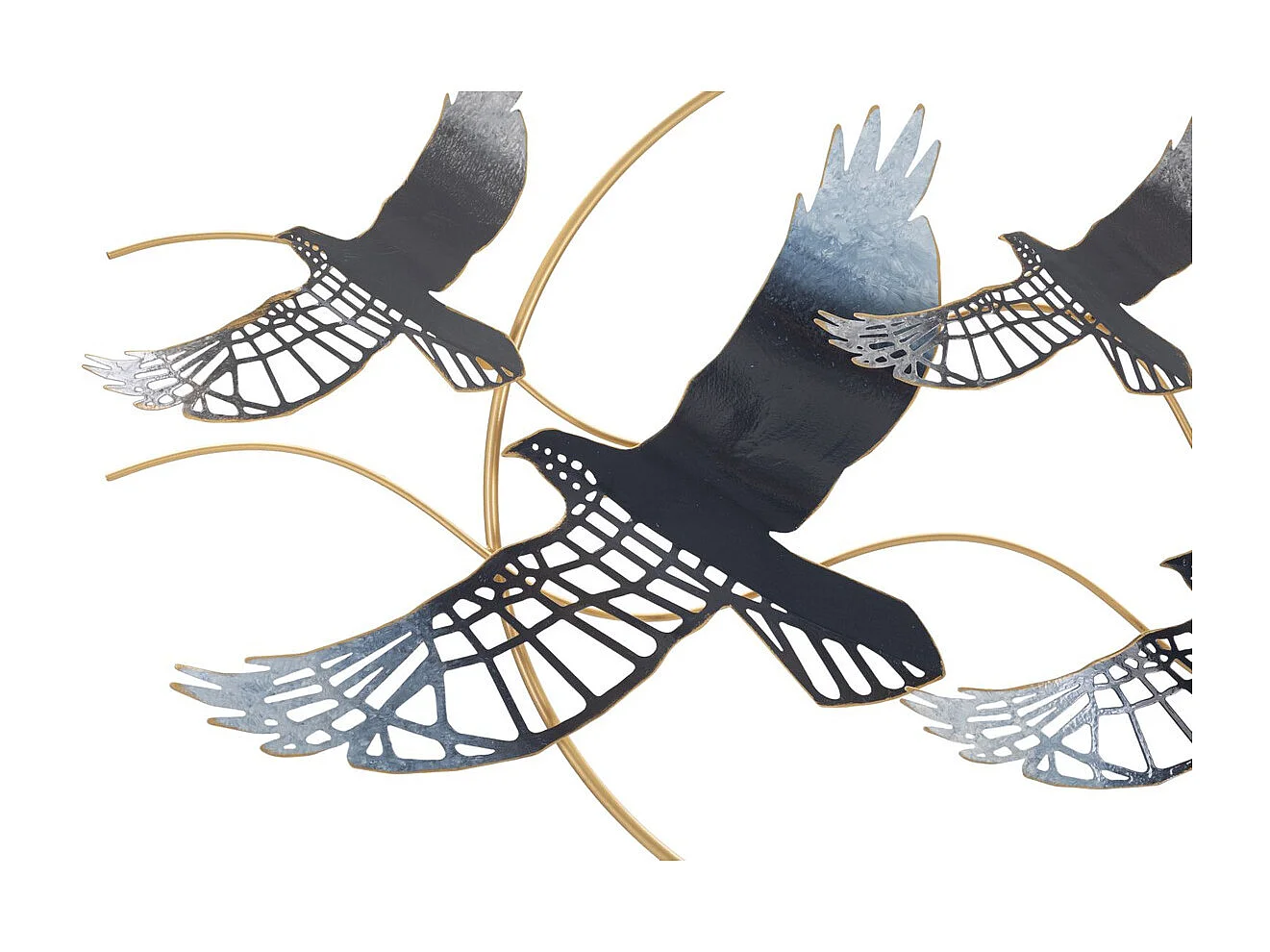 Décoration 3D en Métal Oiseaux 1, Multicouleur, 91x7x50 cm, Seven Design