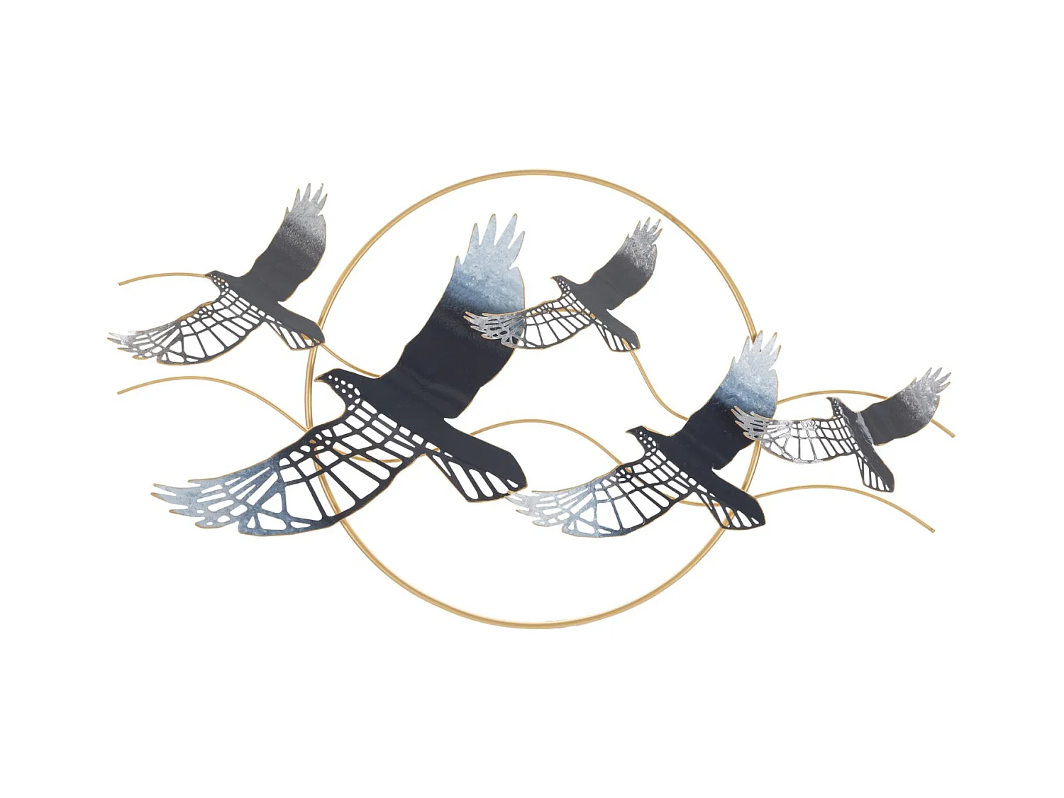 Décoration 3D en Métal Oiseaux 1, Multicouleur, 91x7x50 cm, Epikasa