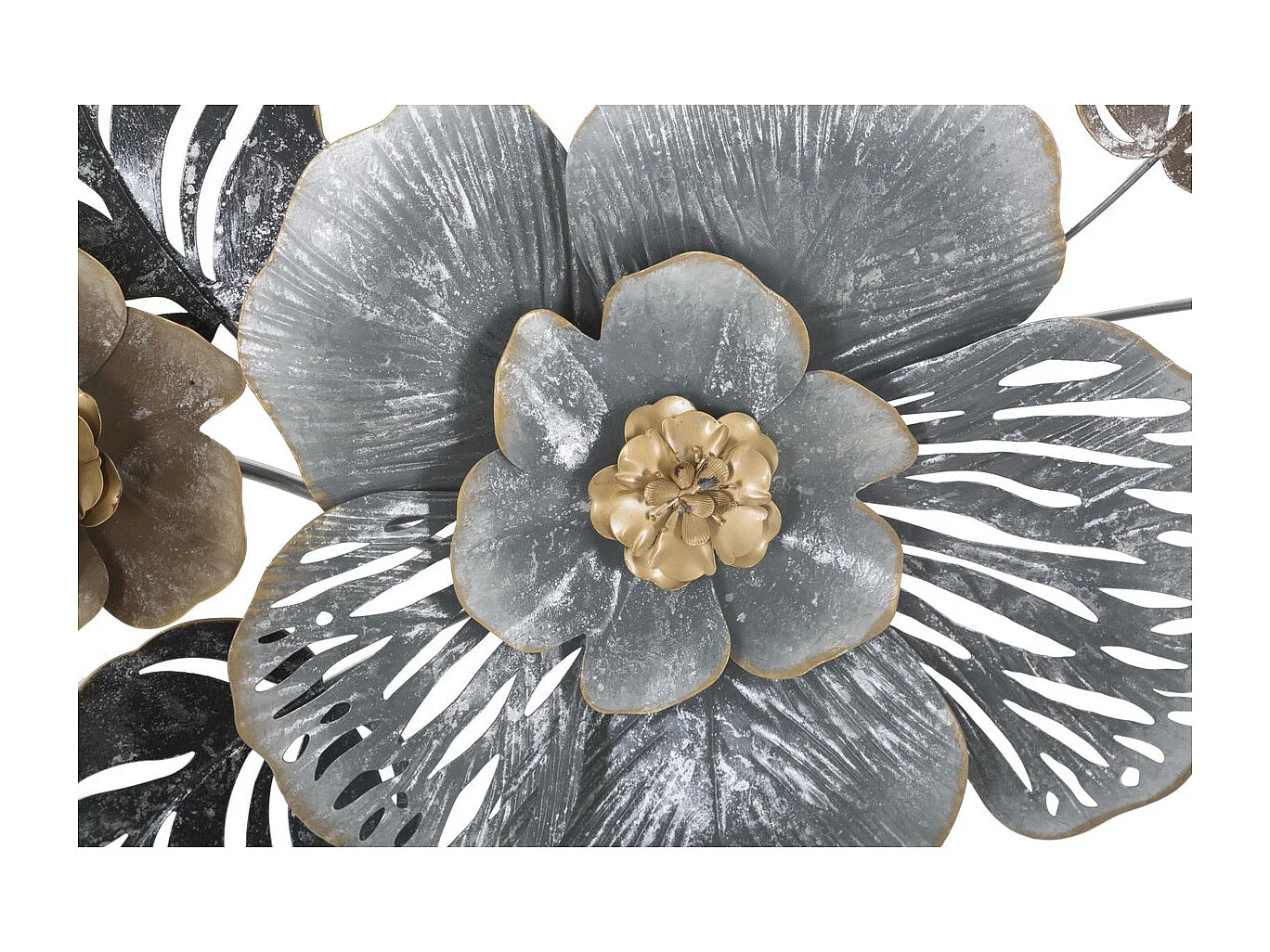 Décoration 3D en Métal Fleur 1, Multicouleur, 84x9,5x48 cm, Seven Design